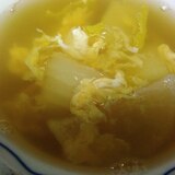 白菜と凍み大根のたまごスープ